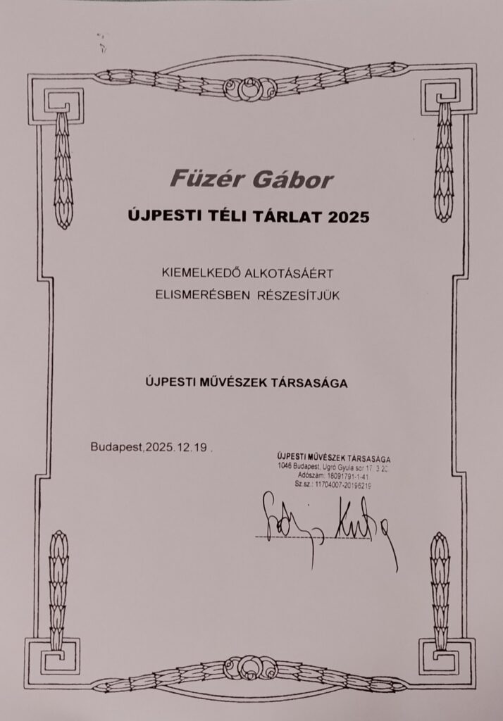 újpesti művészek társasága oklevél
